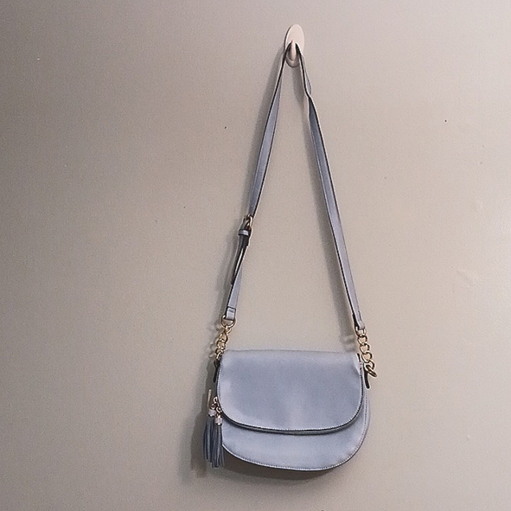 Isabelle size small women's crossbody bag in light blue.